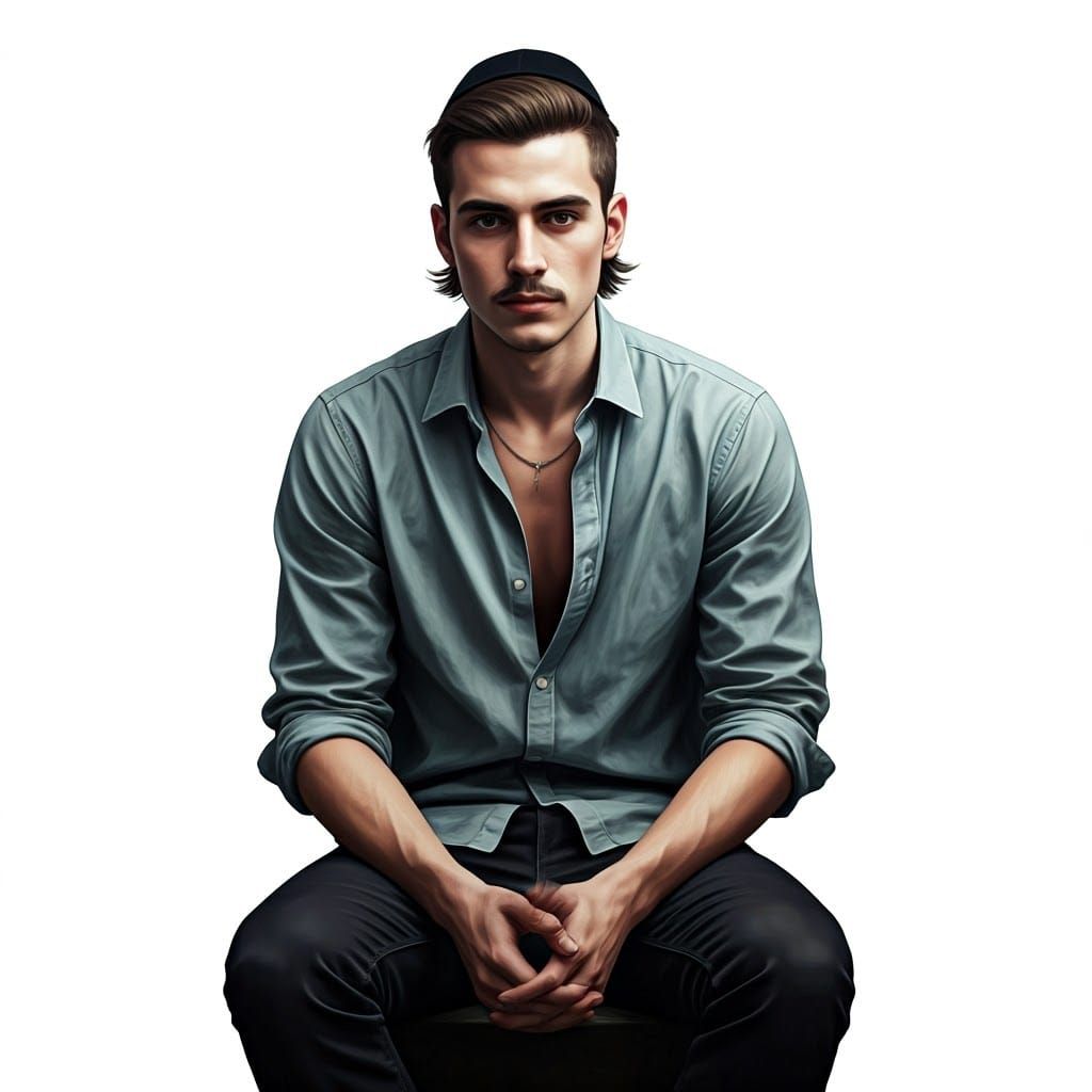 Young Man in Elegant, Fantasy-Inspired Attire