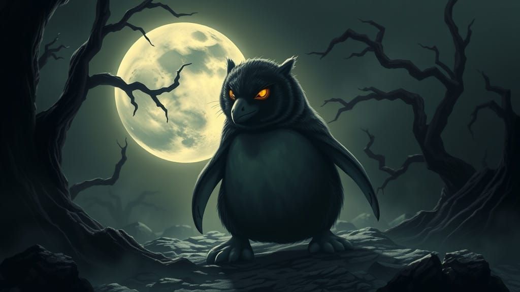 Mystical Womguin Emerge from Shadows in Dark, Atmospheric La...