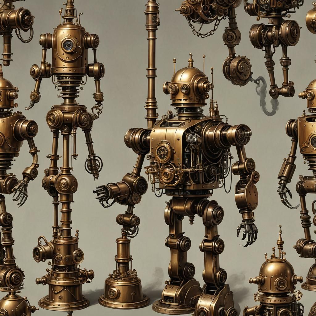 Steampunk Robot of the Industrial Revolution