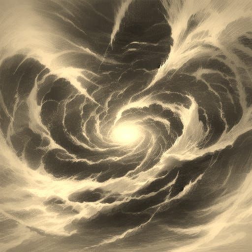 Charcoal Drawing: Alpha, Omega, Wind, Hope, Charity