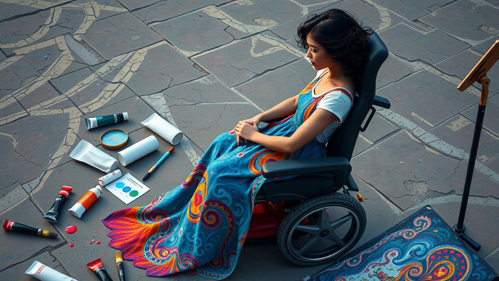 Disabled Artist Creates Dreamlike Impasto Painting