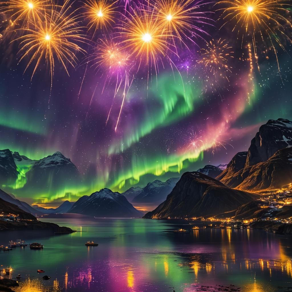 Radiant Sun Over Fjords at Twilight