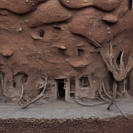 Surreal Desert Abode in Earthy Tones