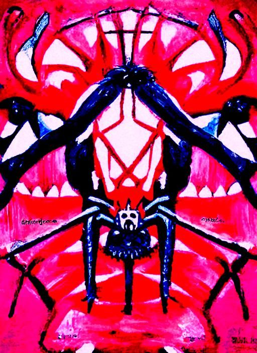 Baroque Horror: Giant Spider with Bloody Teeth