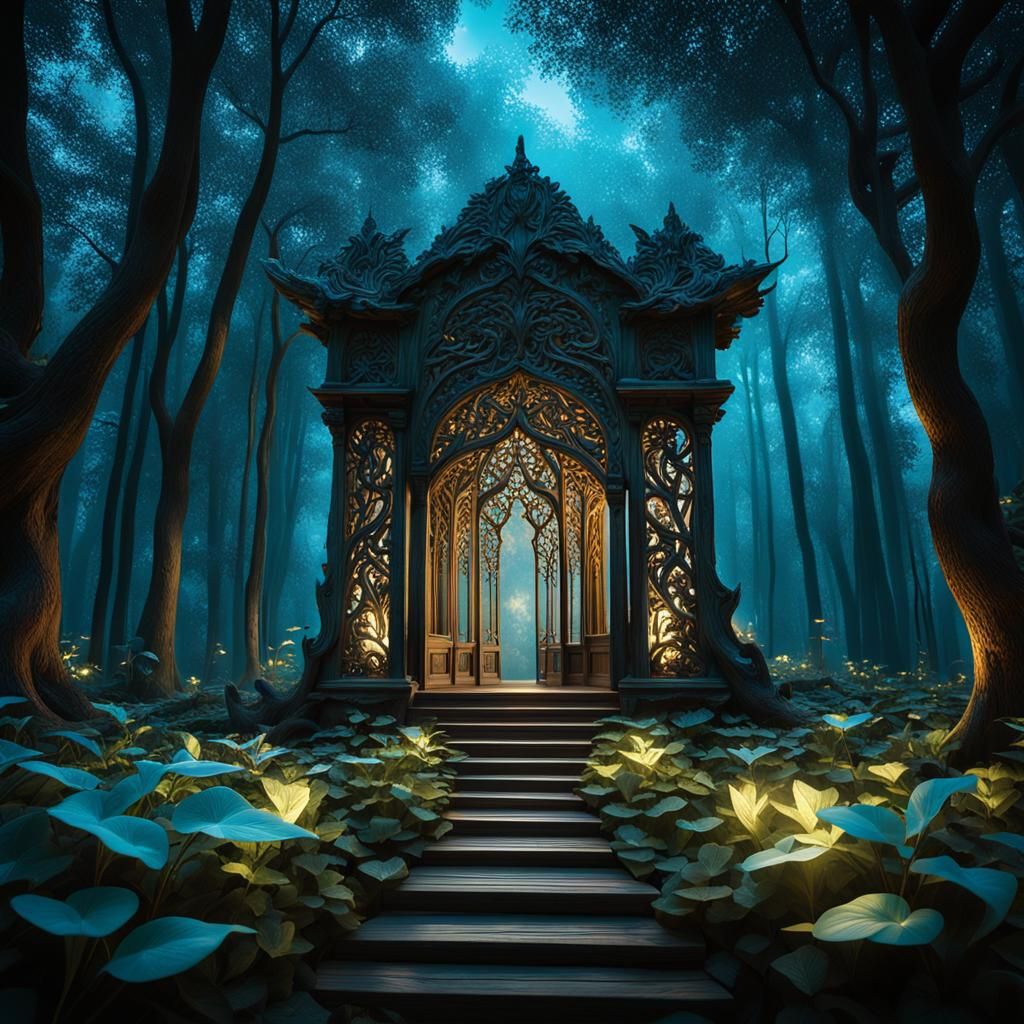 Ethereal Filagoria Sculpture in Mystical Wood Garden