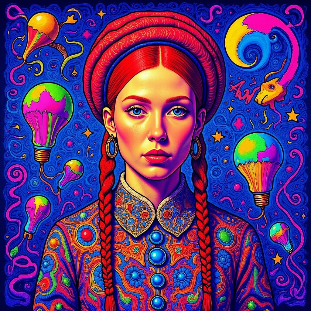 Hallucinatory Anthropomorphic Figure in Magical Realism Styl...