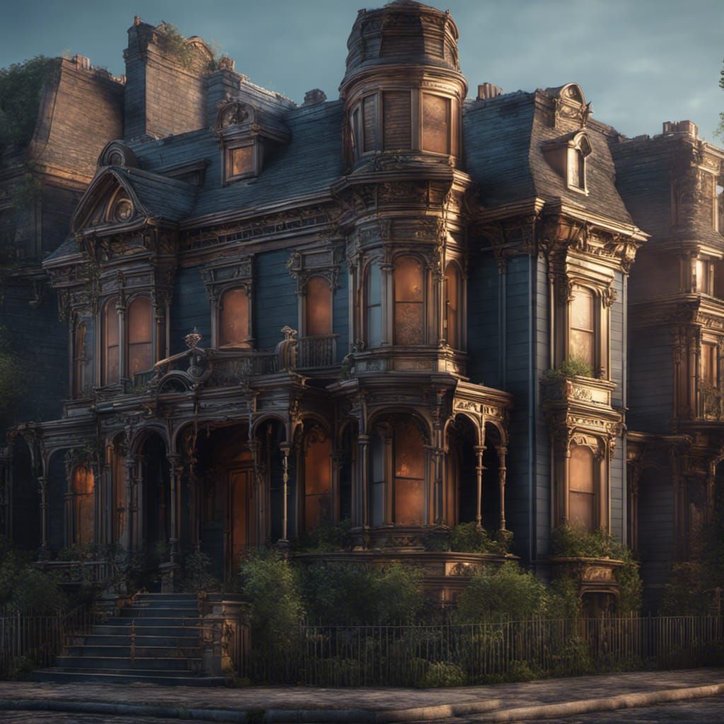 Realistic Victorian Townhouse in Detailed Matte Painting