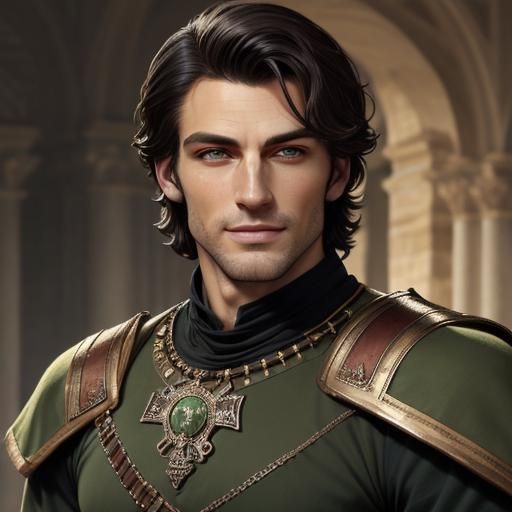 Handsome Nobleman Portrait in Digital Illustration Style