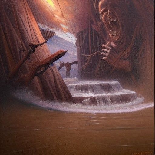 Surreal Nightmare in Oil Painting Style