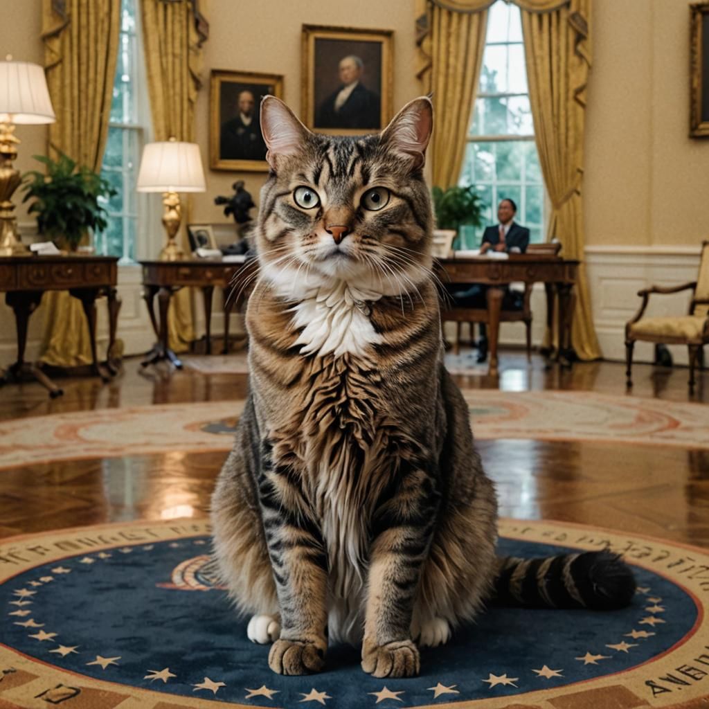 A Cat as President in the Oval Office