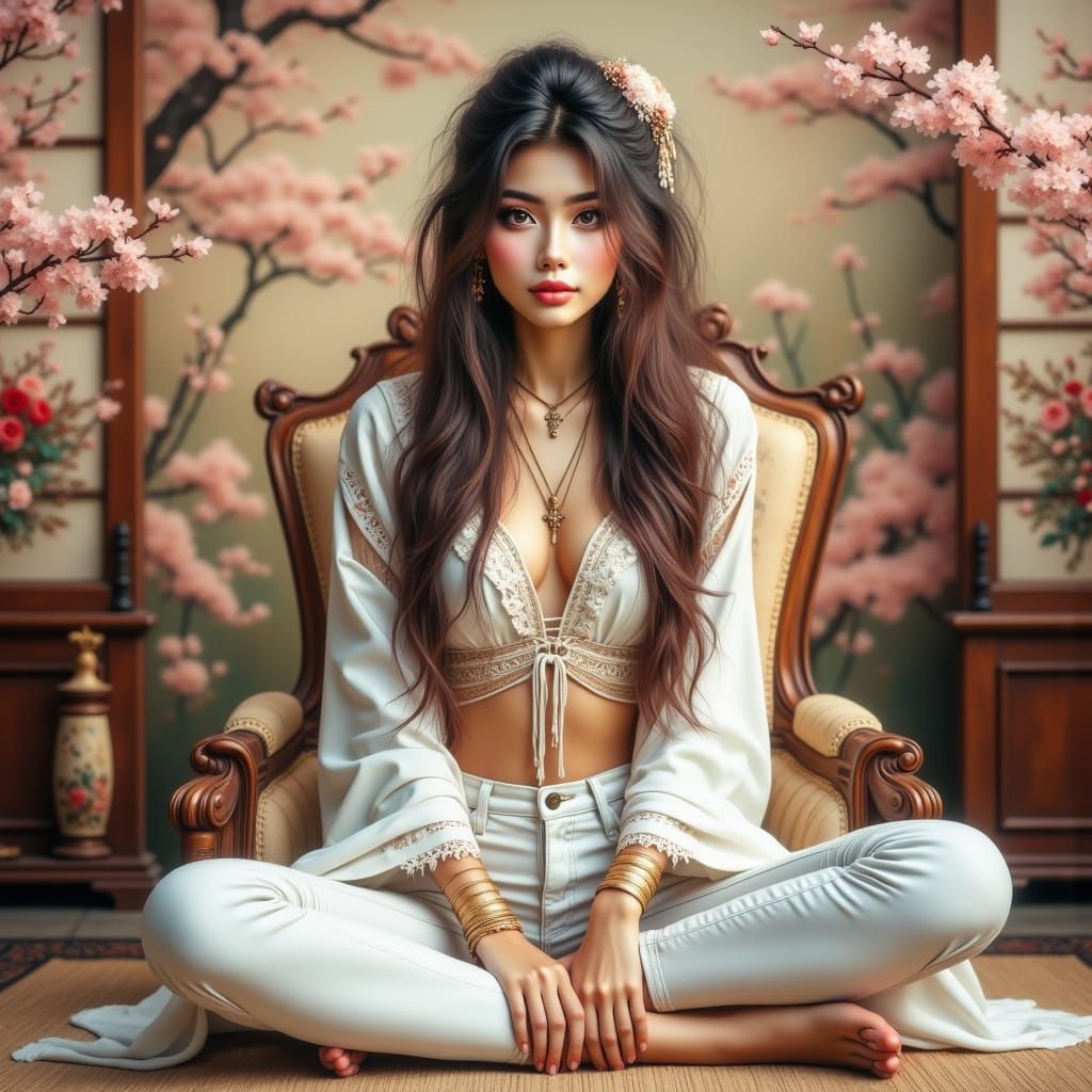Photorealistic Japanese Beauty in Traditional Setting