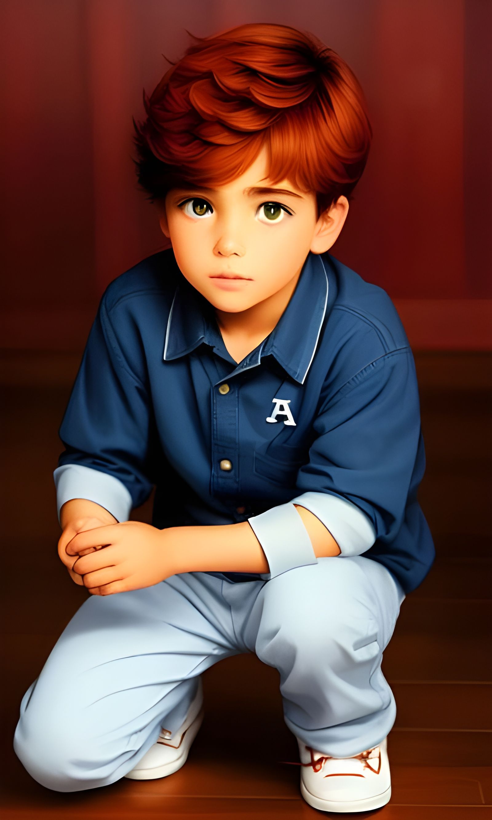 Hyperrealistic Young Jedi in Tan Robes