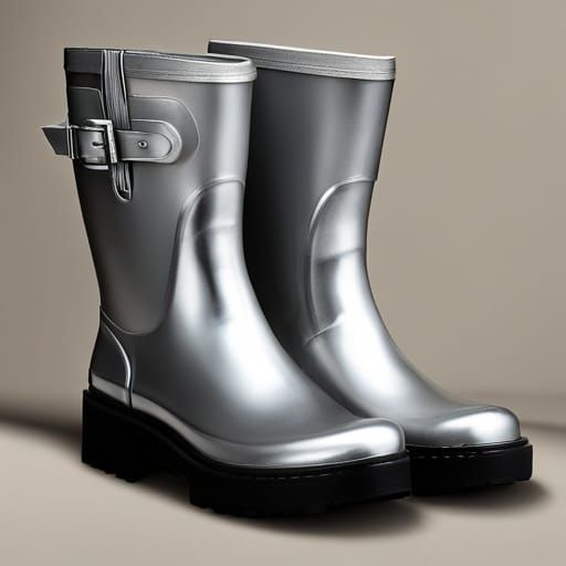 Silver Wellington Boots: AI Generated Fashion