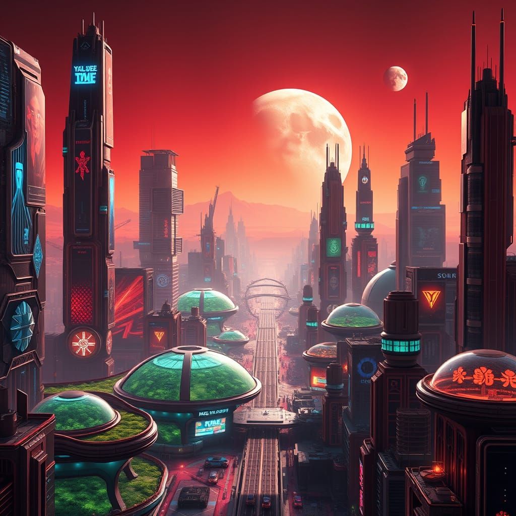 Futuristic city on Mars