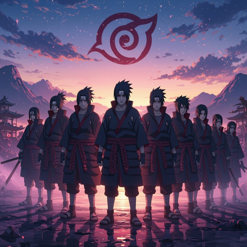 Uchiha Clan United in Anime Style