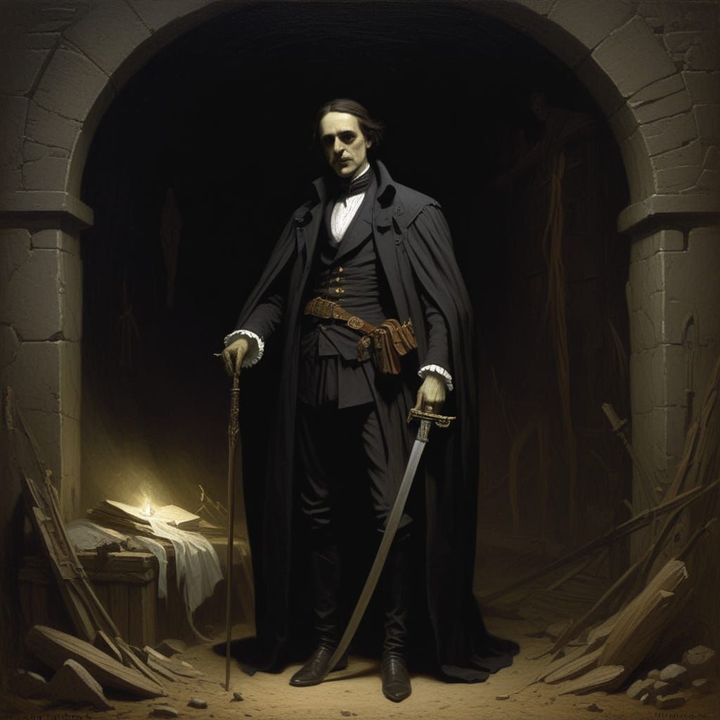 Grimdark Fantasy Landscape in Darkened Medieval Style