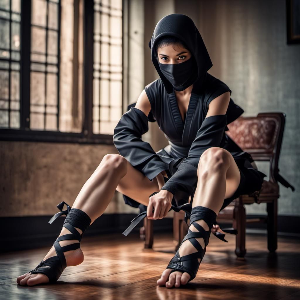 Hyperrealistic Ballerina Ninja Lacing Slippers