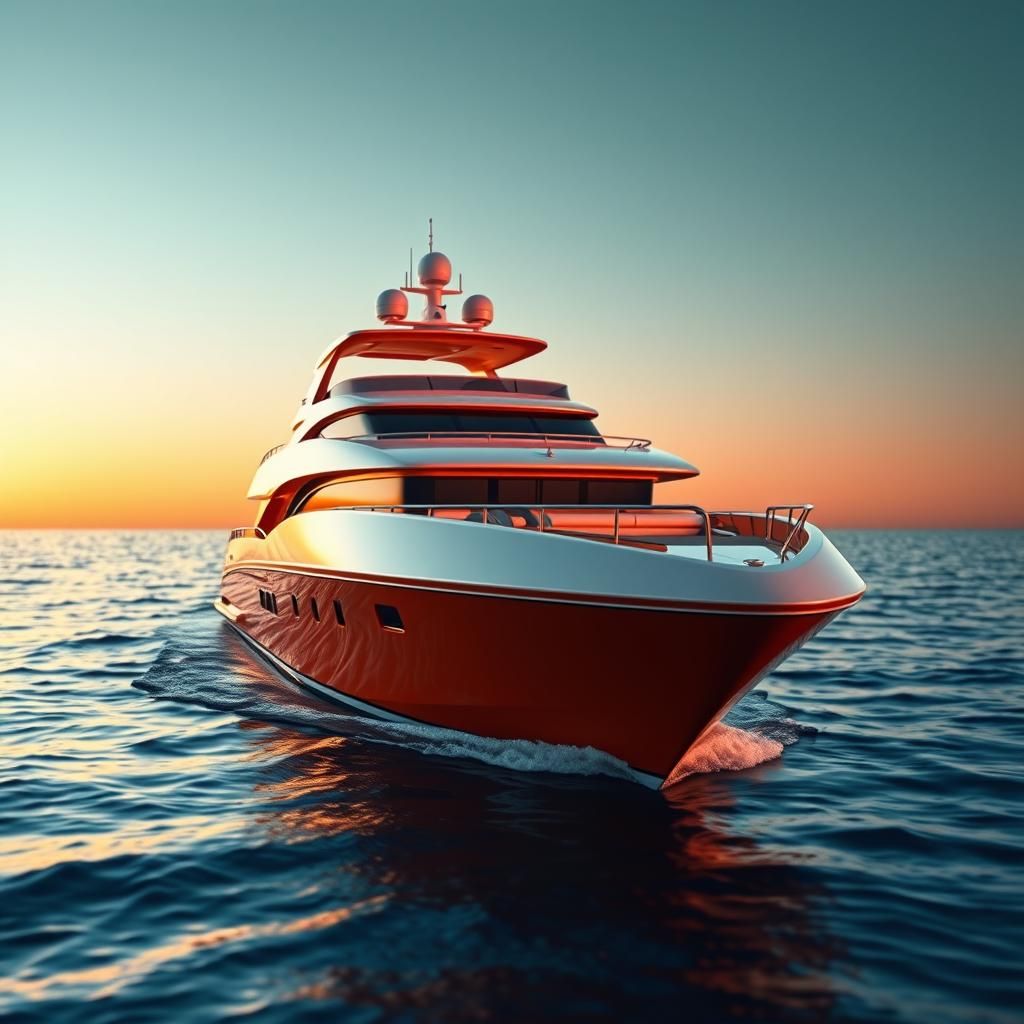Luxury Yacht on Sunlit Ocean: Professional Photography