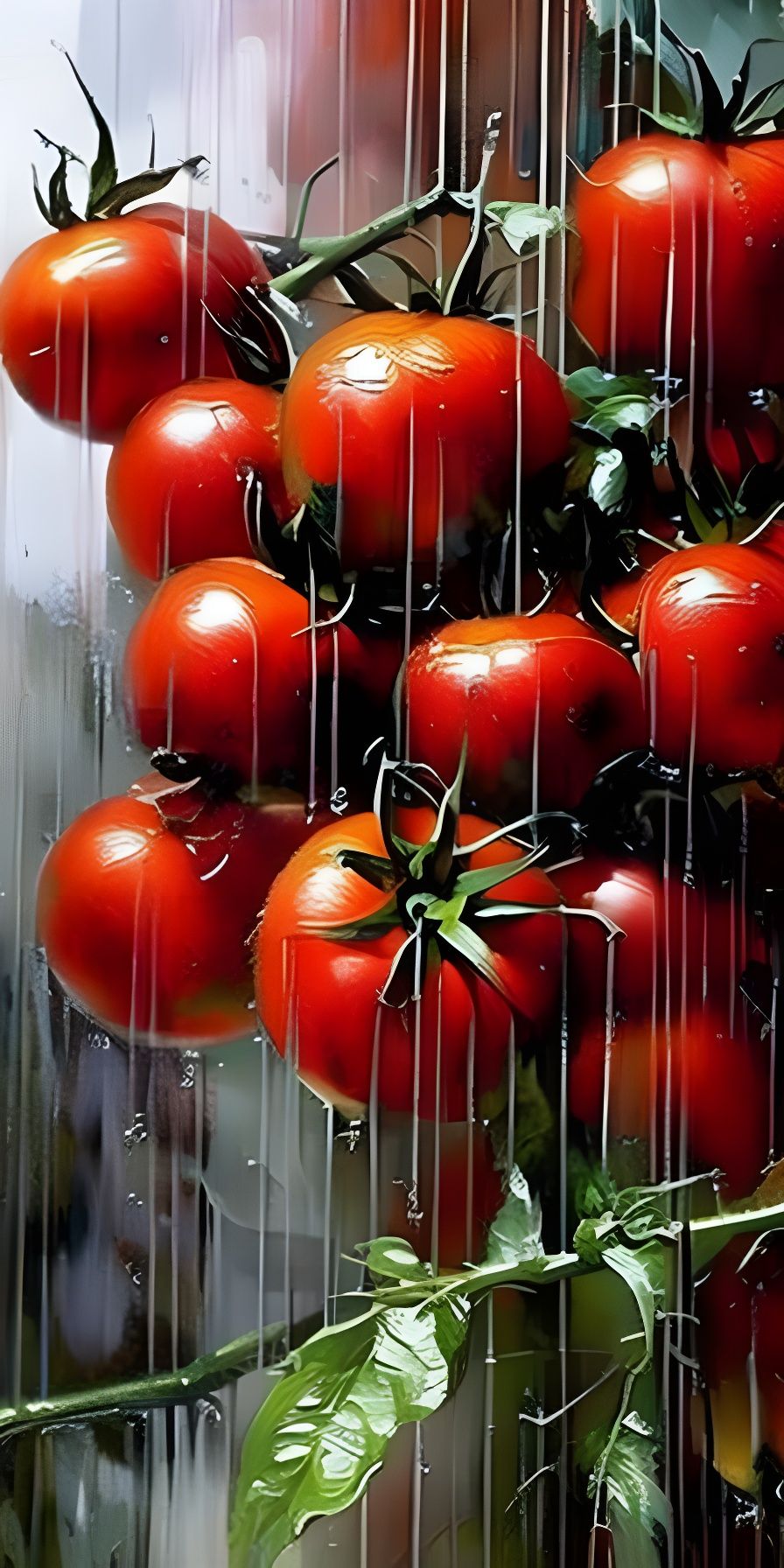 Rain-Kissed Tomatoes: A Detailed Speedpainting