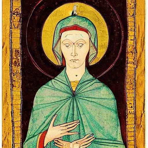 Hildegard of Bingen Self-Portrait in Medieval Style