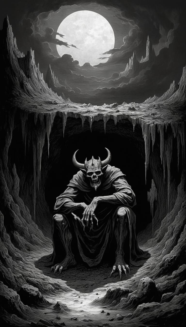 A Tormented Demon Pleads for Redemption in a Desolate Hell