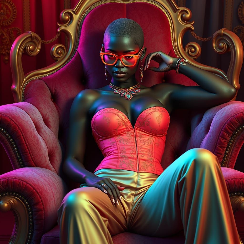 Sultry African Goddess in Velvet Paradise