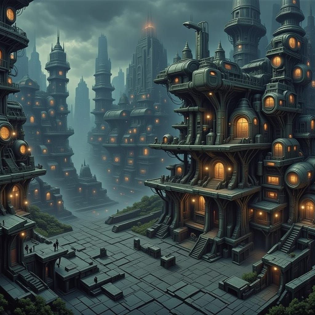 Sci-Fi Control Center Digital Art