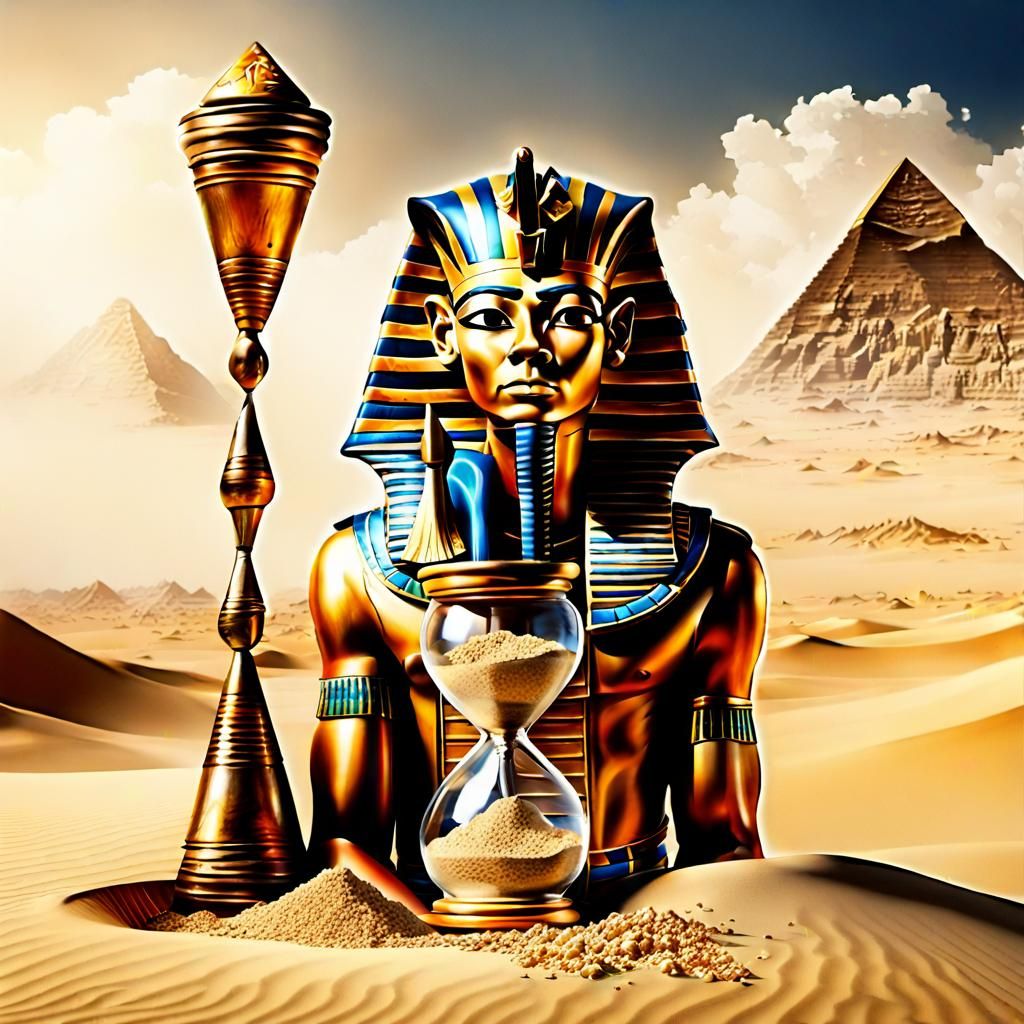 Pharaoh with Hourglass: Digital Matte Painting