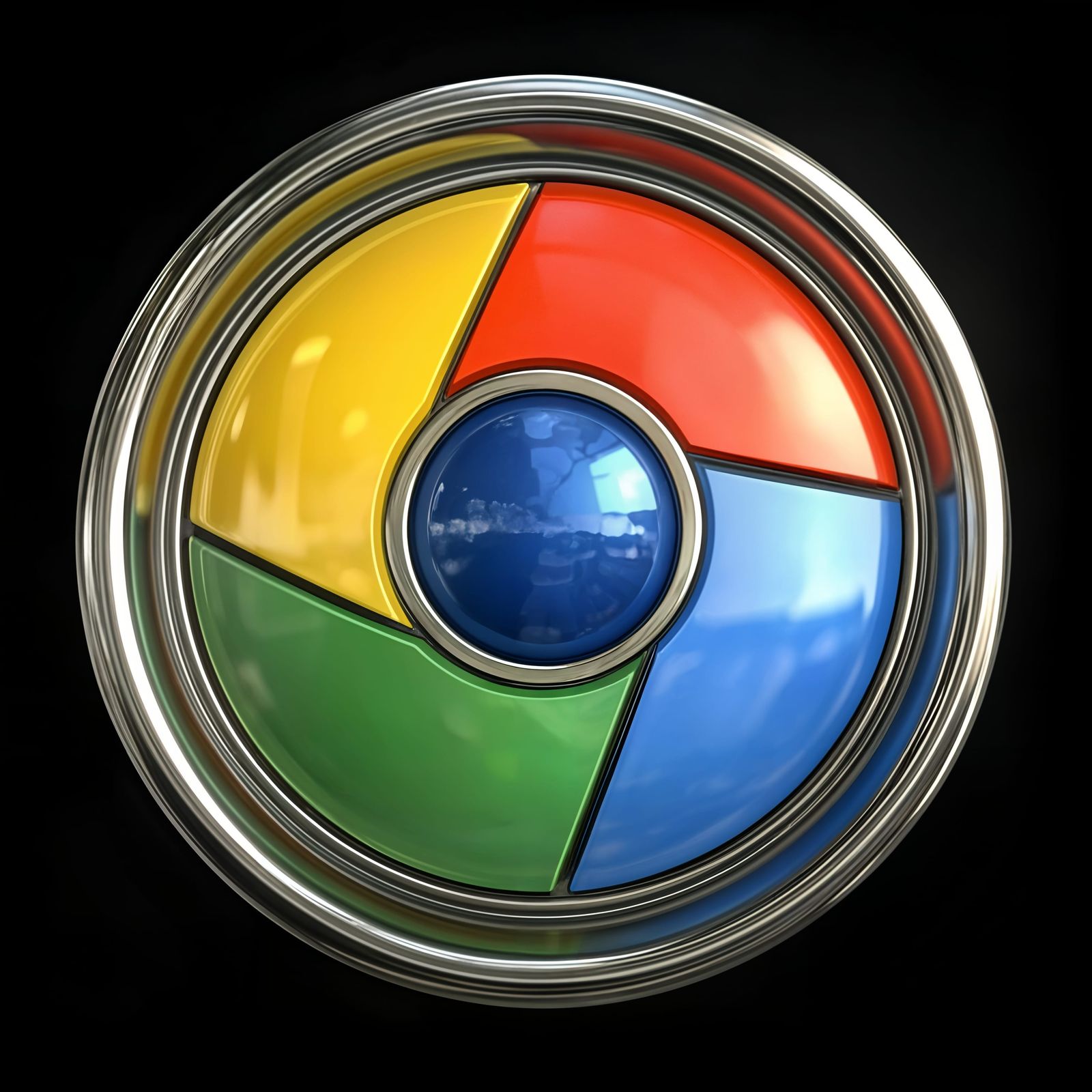 Luxurious Chrome Browser Icon in High-Definition Detail