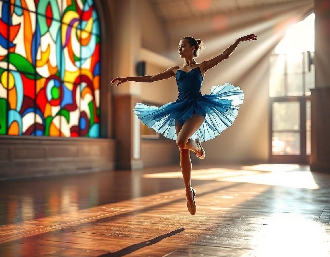 Elegant Dancer in Polychromatic Light, Professional Photogra...