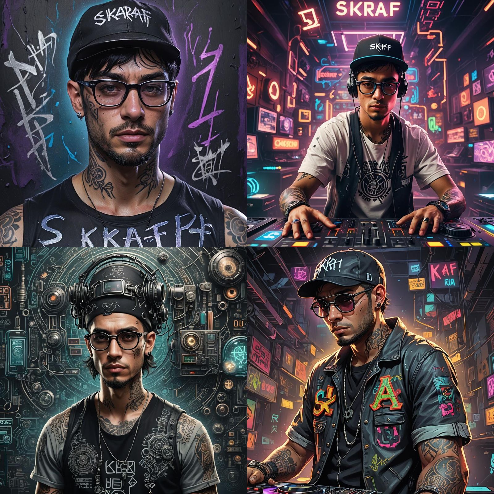 DJ Skraf with Tattoos in Detailed Matte Painting