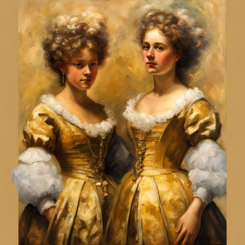 Baroque Portrait of a Stout Woman in Rembrandt Style