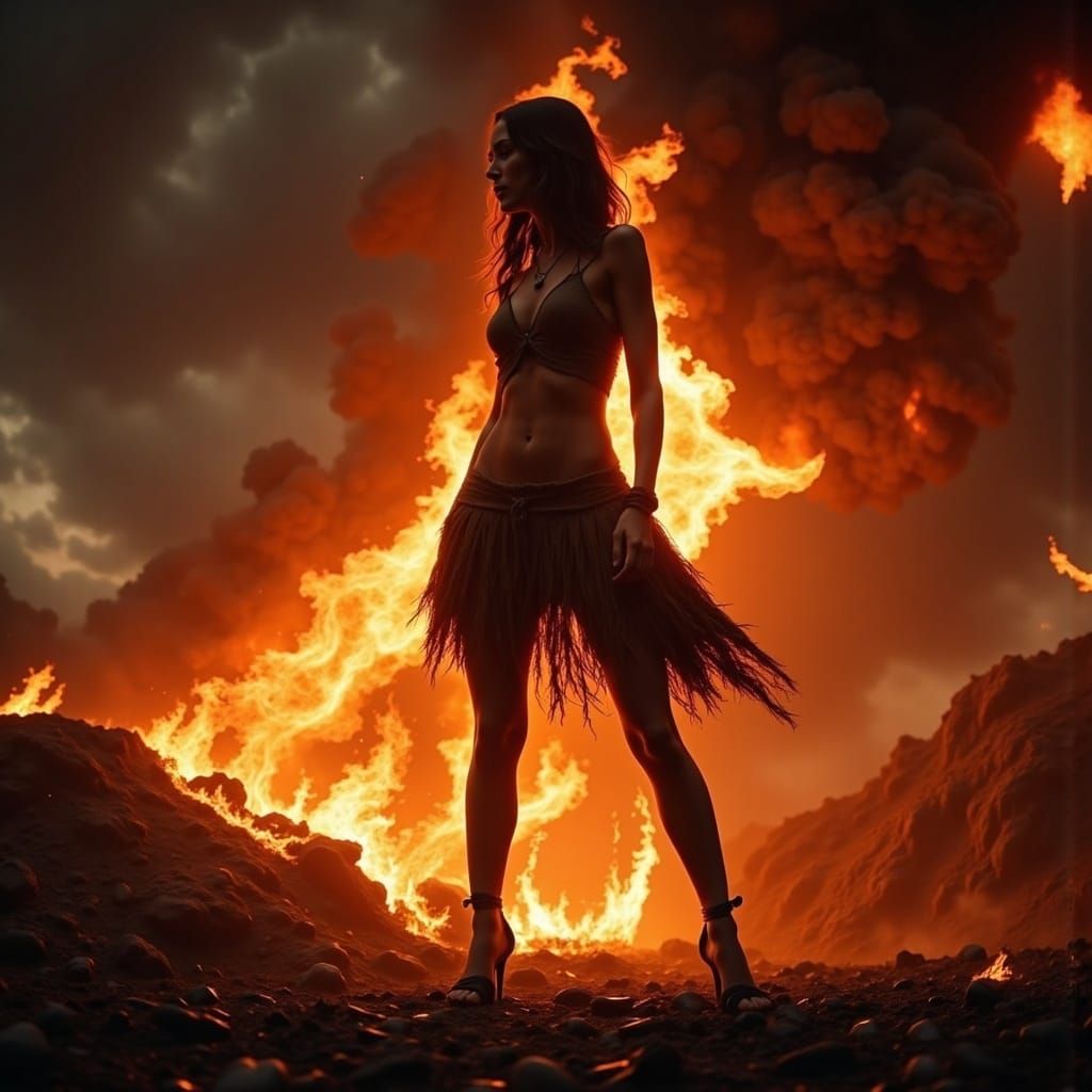 Fiery Fashion: Untamed Couture Ablaze