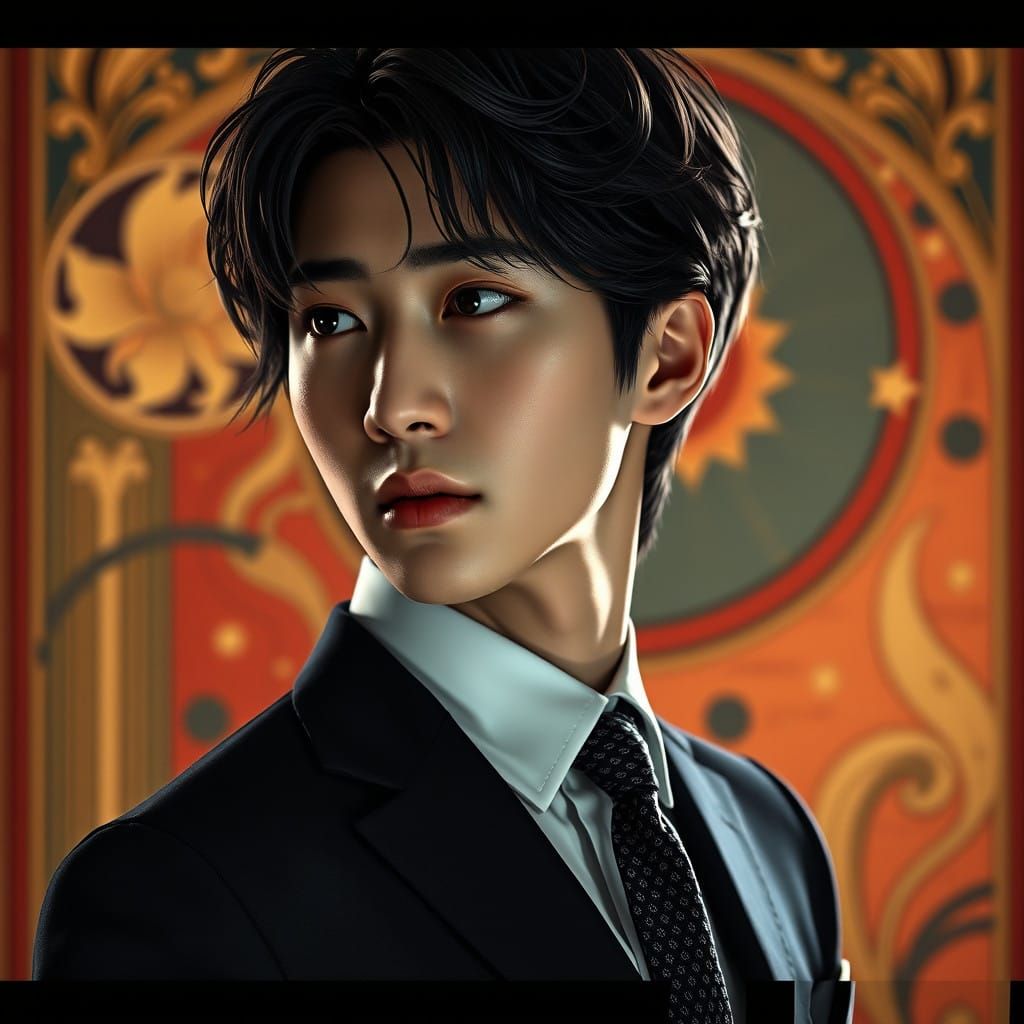 Dramatic Portrait of a Man in Triadic Colors