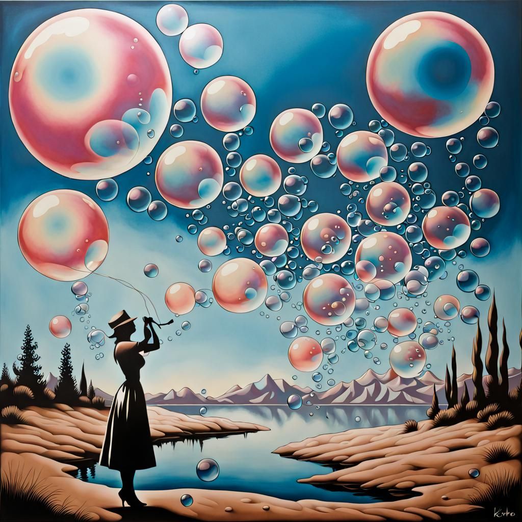 Stenciled Surrealism: Dream Bubbles Inspired by Kehoe
