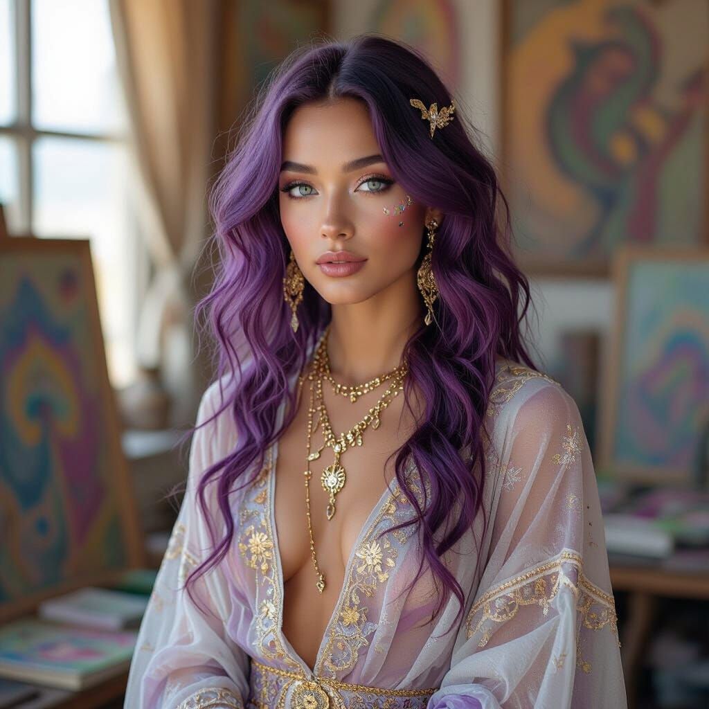 Lemurian Artist in Whitesand Bay Studio