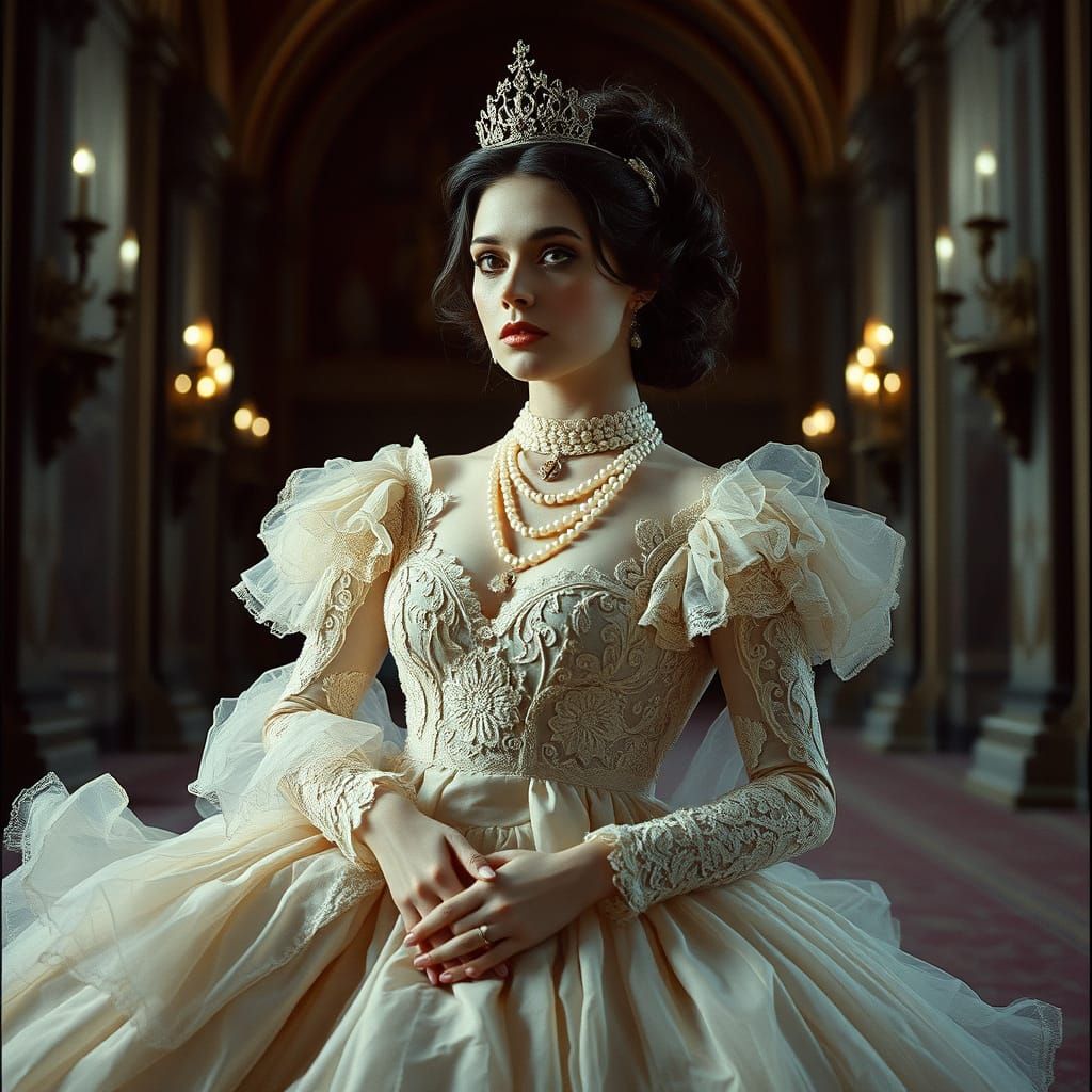 Gothic Princess in Lavish 35mm Film Portrait