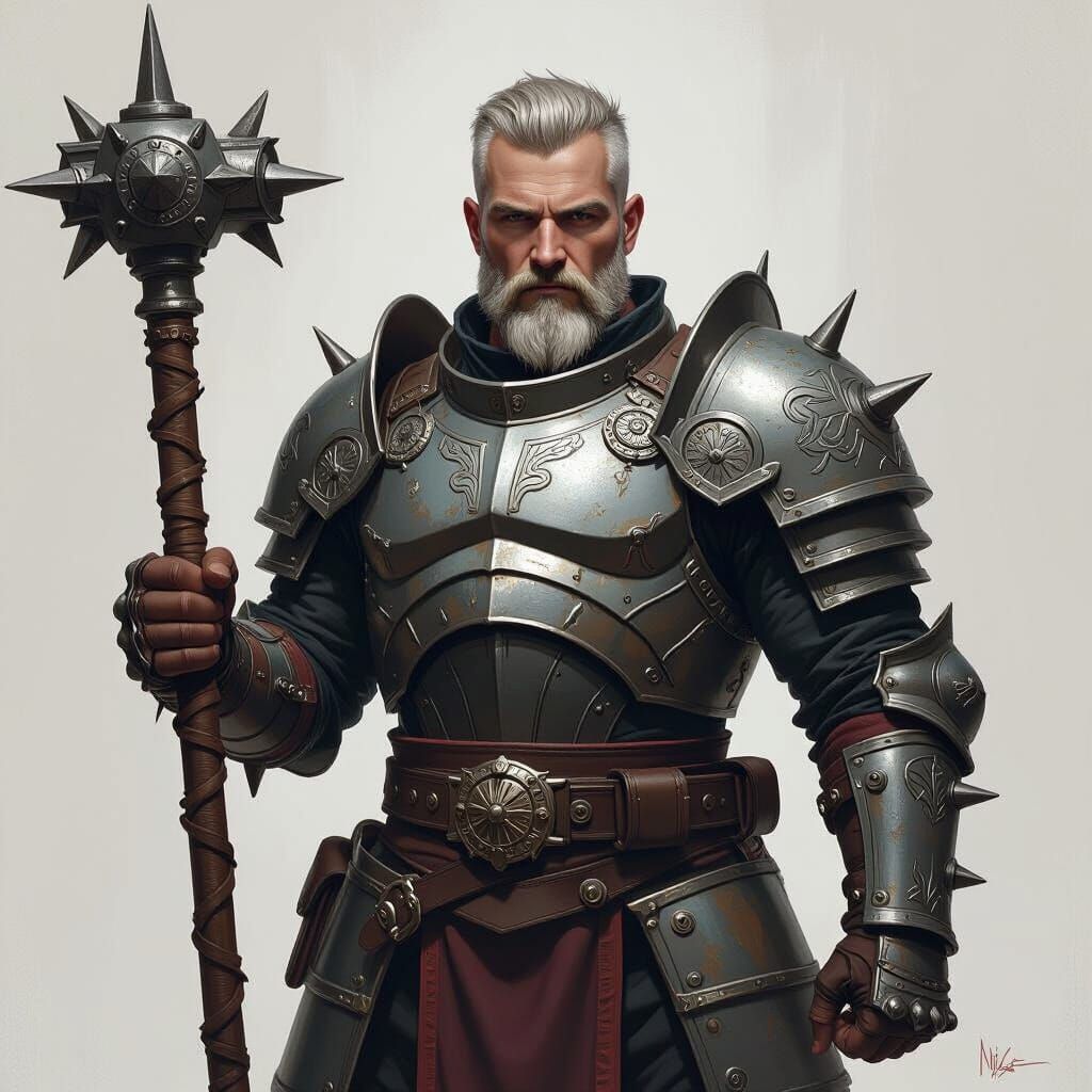 Intricate Cleric Portrait in Hyperrealistic Style