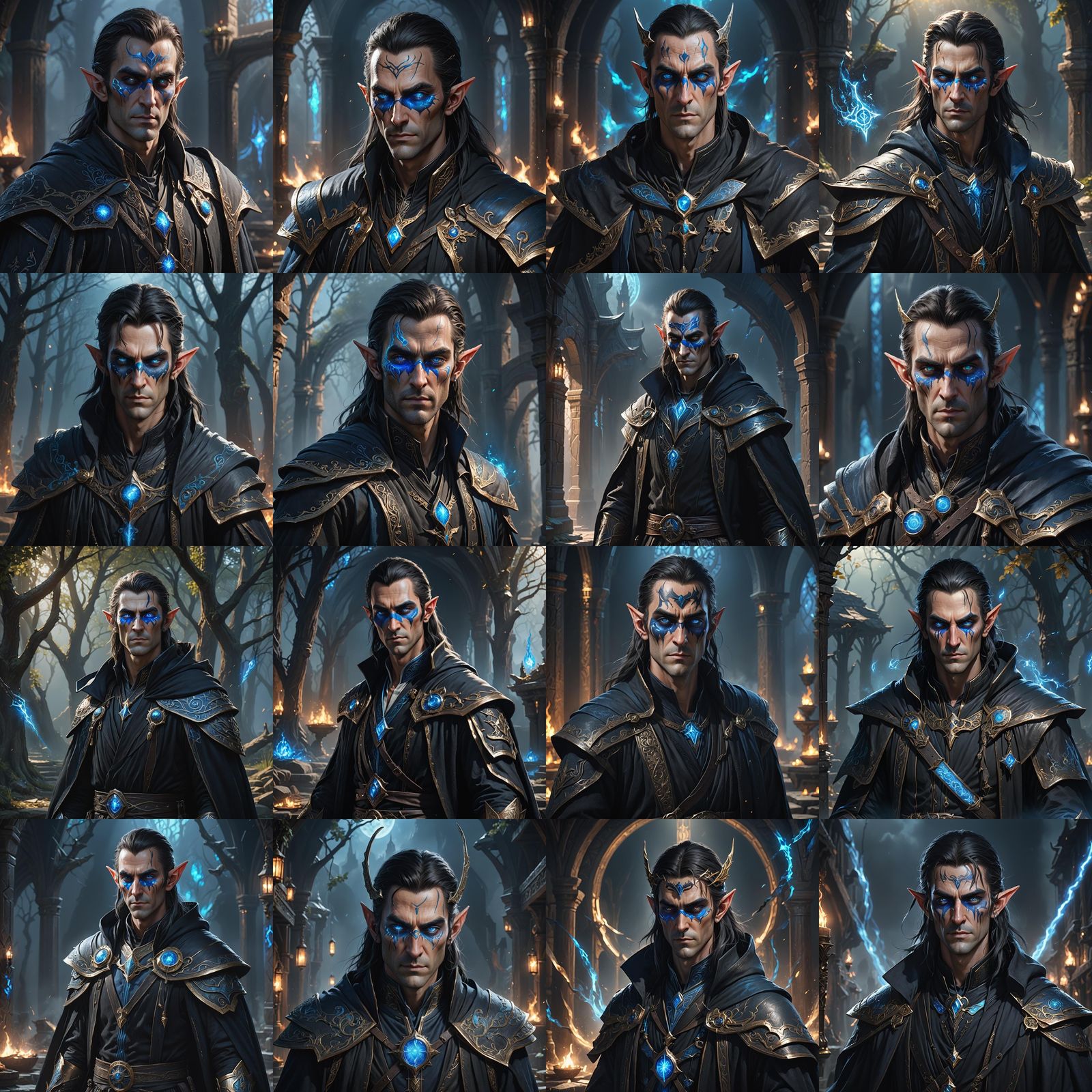 High Elf with Glowing Eyepatch in Detailed Painting