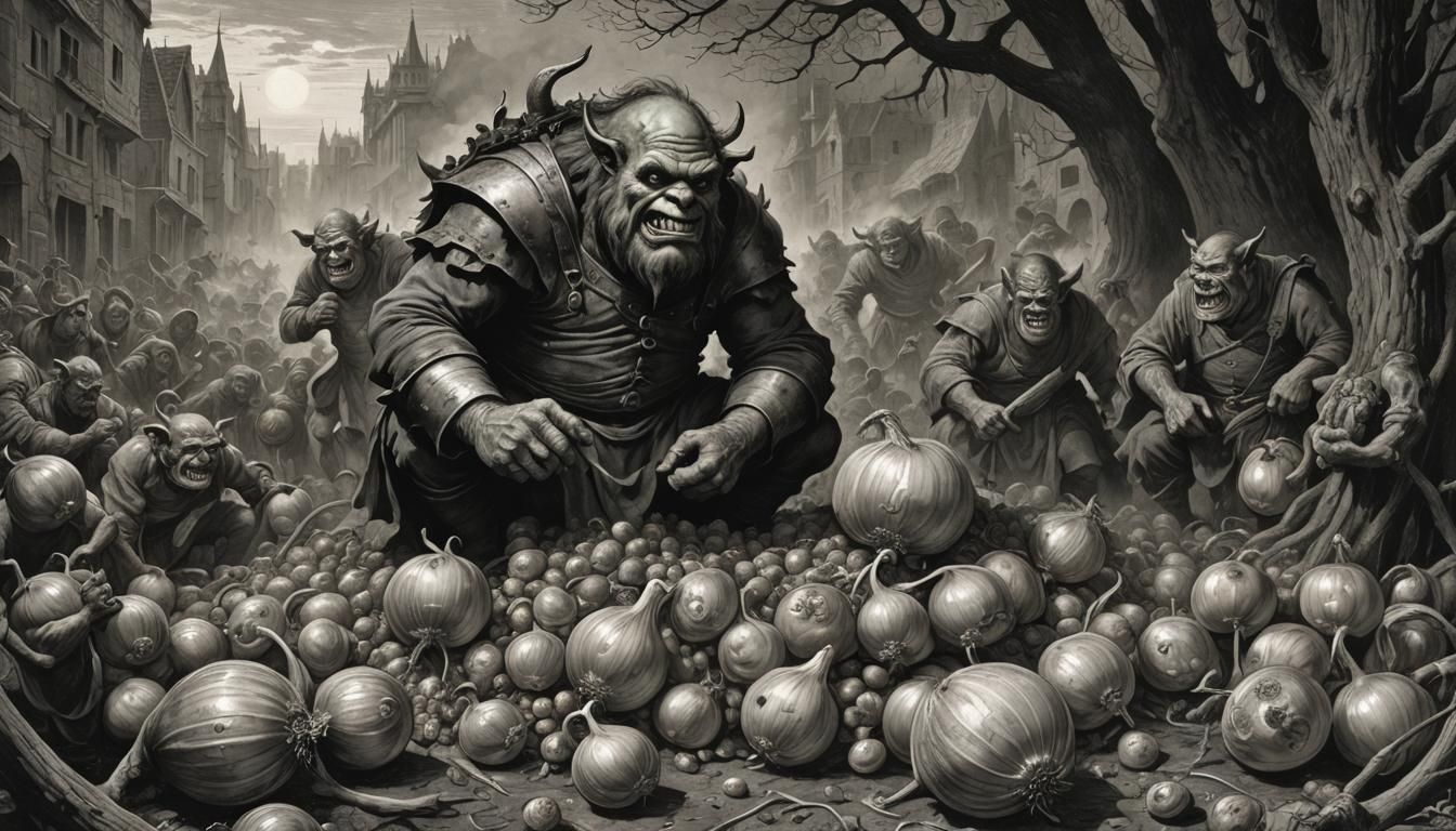 Ogre's Layers: A Dark Fantasy Illustration
