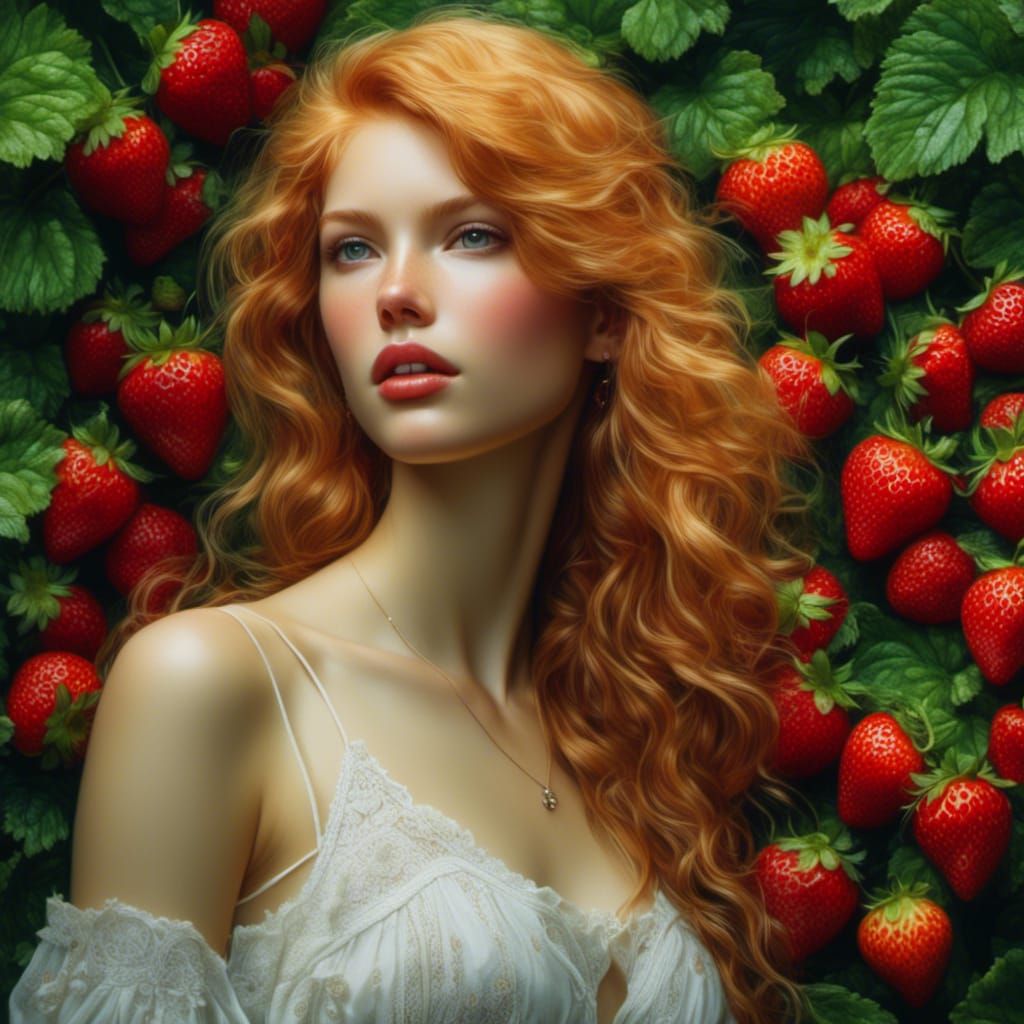 Strawberry-Blonde Beauty: A Hyperreal Portrait