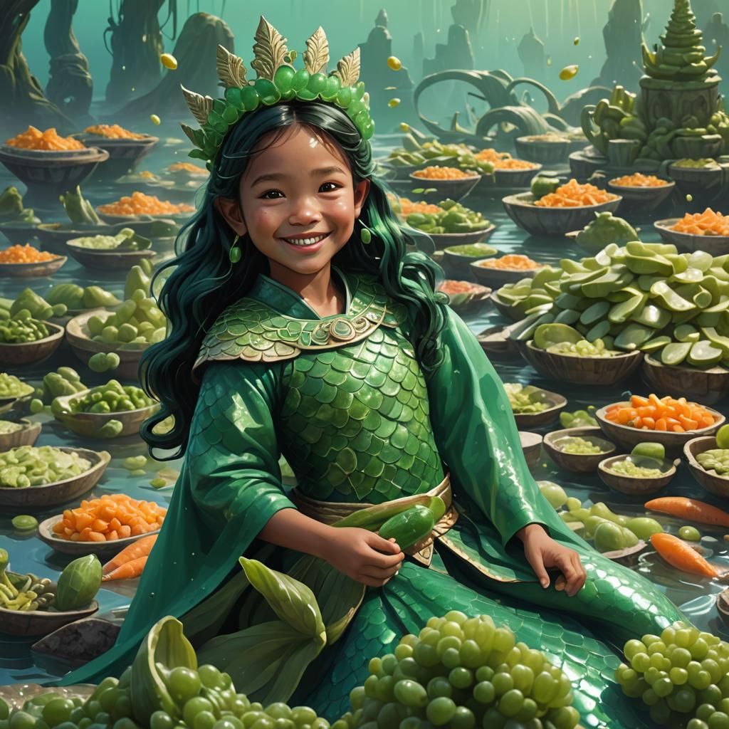 Cambodian Mermaid Princess in Jarred Pickle Sea