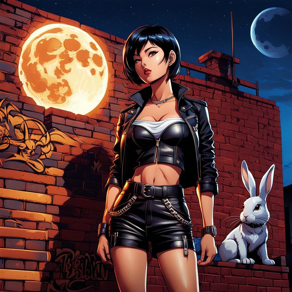 Thai Rebel Under the Moon in Anime Style