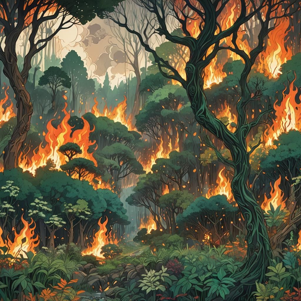 Wildfire Energy in DMT Zentangle Style