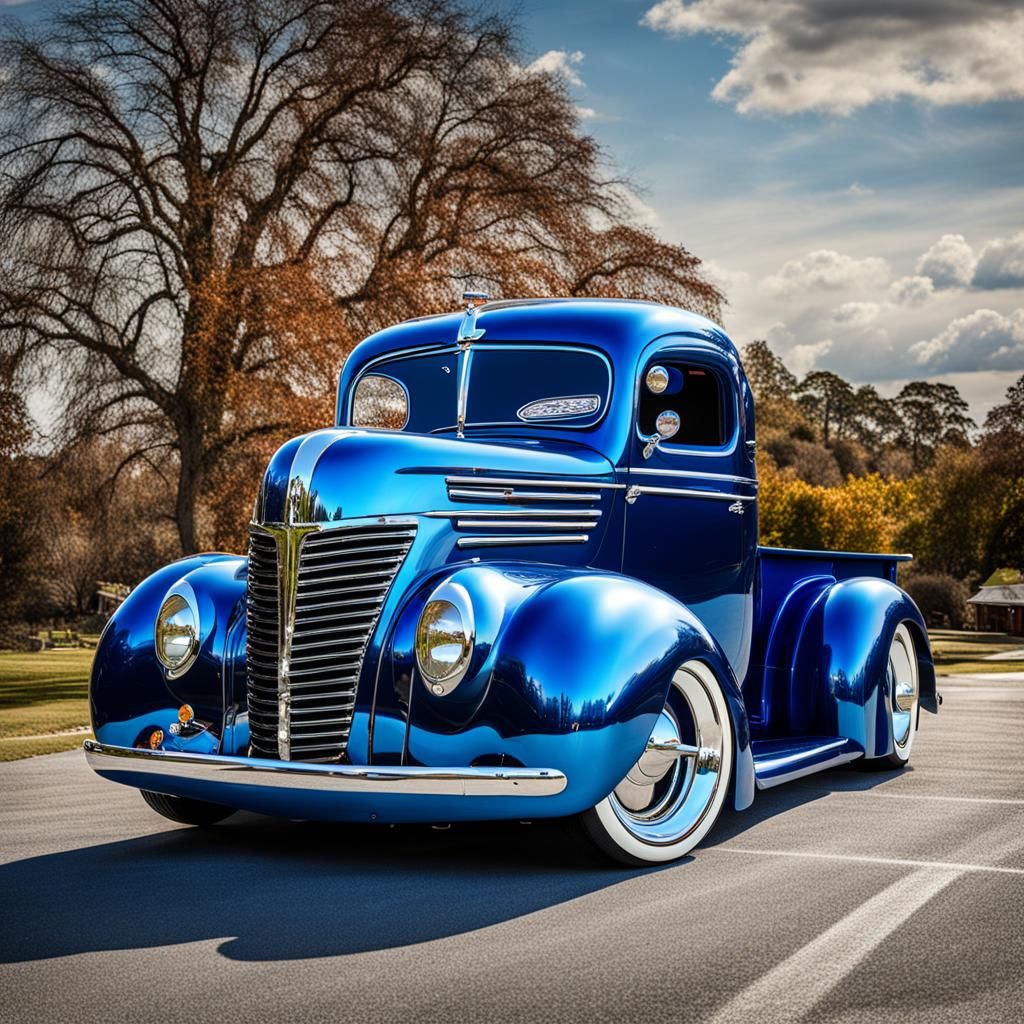 A lowered 1939 Ford truck