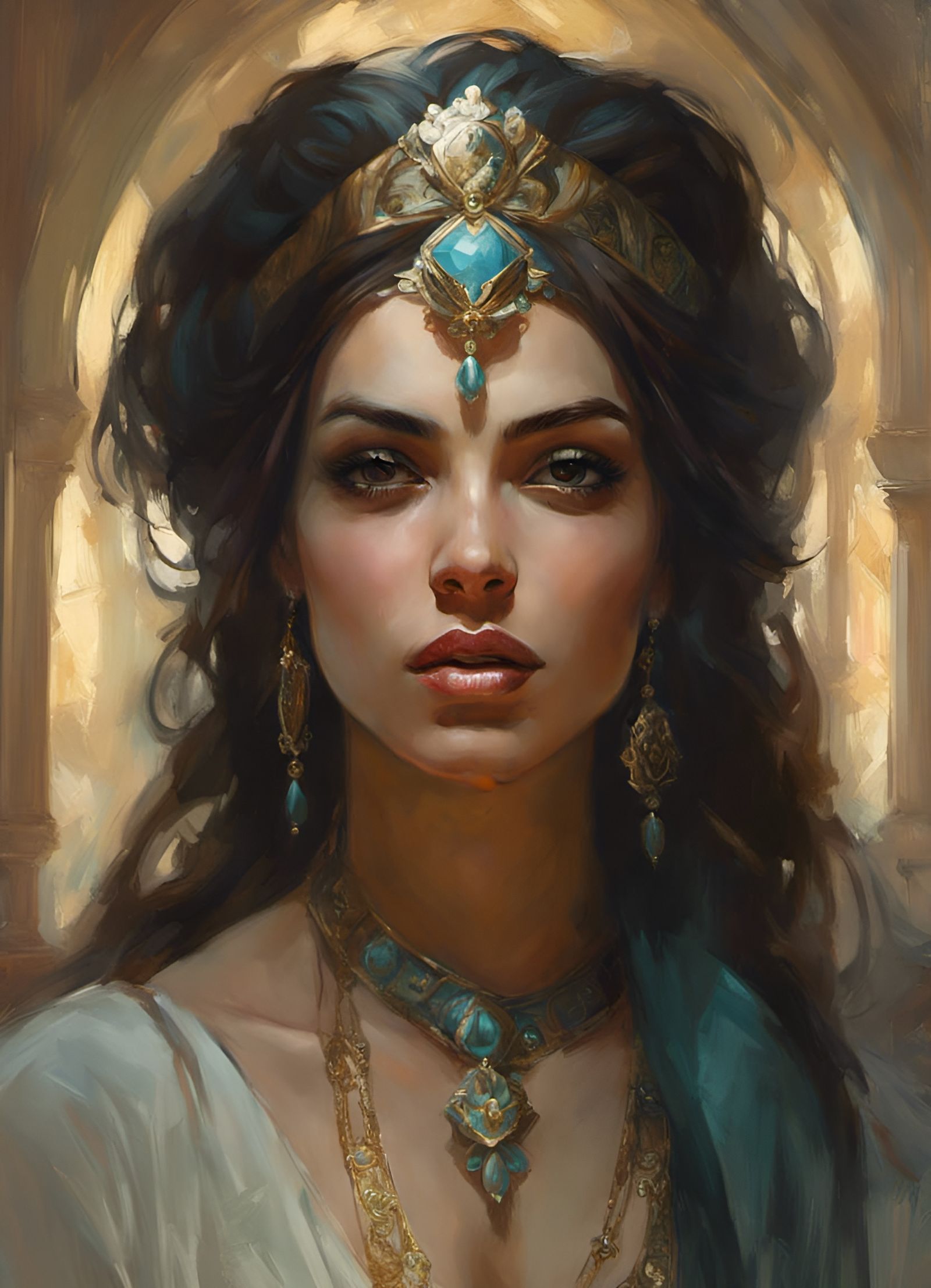 Provocative Portrait of Beautiful Arabic Queen