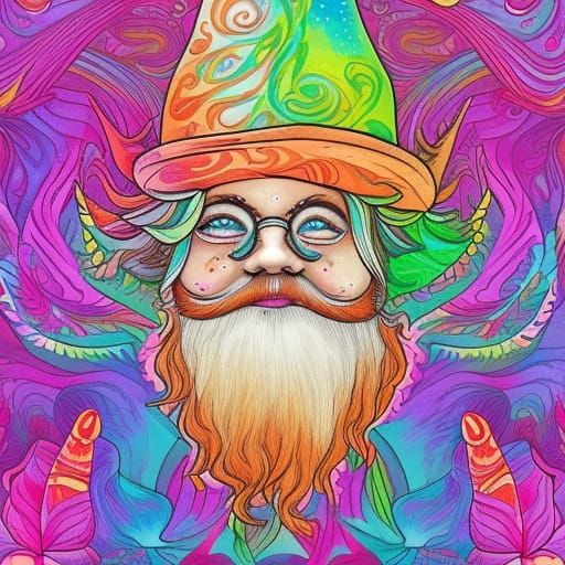 Psychedelic Forest Gnome with Magic Chai Tea