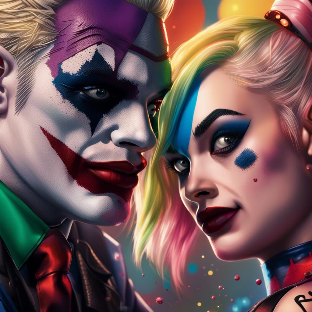 Harley Quinn and Joker Splash Art