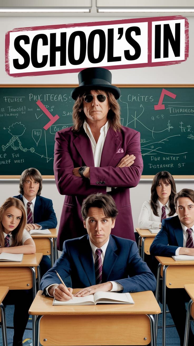 Movie Poster: Chaotic Classroom with Rock Star Teacher