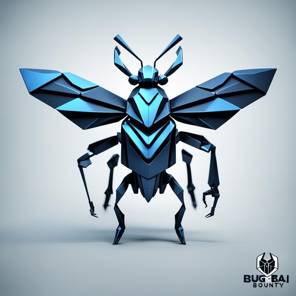 Futuristic Origami Logo for Bug Bounty Kenya